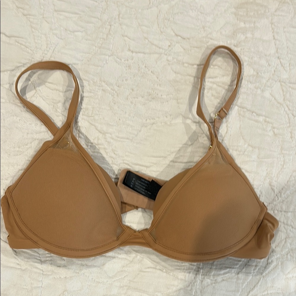 Pepper mesh bra 32B dark nude/tan